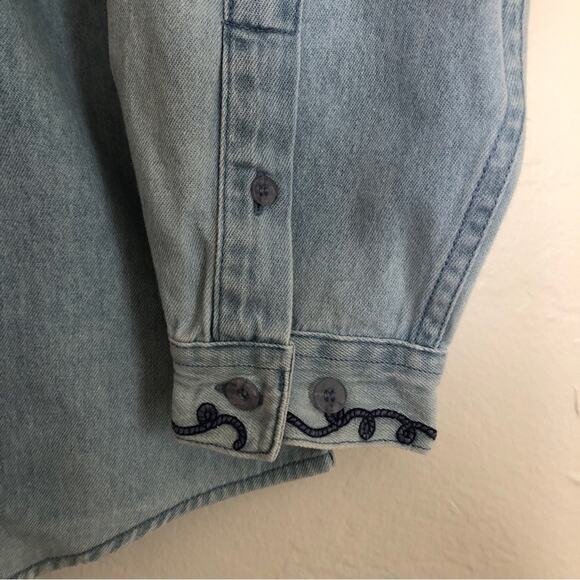 Vintage 90s Northern Reflections Northern Treasures Sailor Denim Jean Jacket Top - Picture 7 of 8